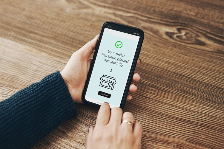 ordering product online using smartphone